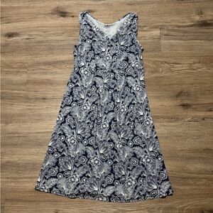 St Johns Bay Navy & White Floral Sleeveless
Tank Dress - Size Medium